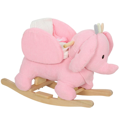 Kids Rocking Horse, Baby Ride on Rocker with Safety Belt, Pink