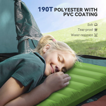 Portable Inflatable Camping Bed with Double Mattress Green