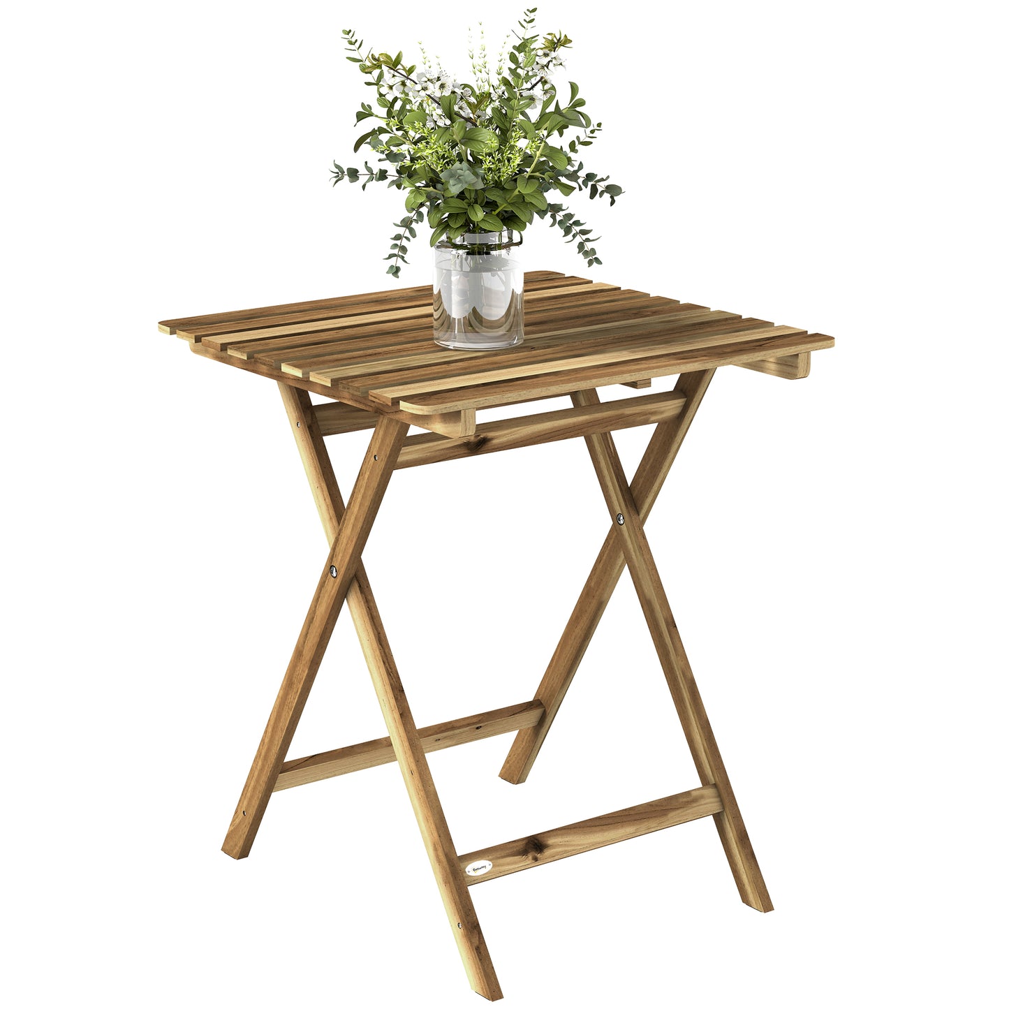 Outdoor Coffee Table Foldable Wooden Garden Table Natural Wood