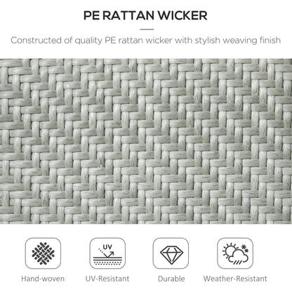 Stackable Outdoor Rattan Chairs Set of 4 with Armrests and Backrest, Mixed Grey
