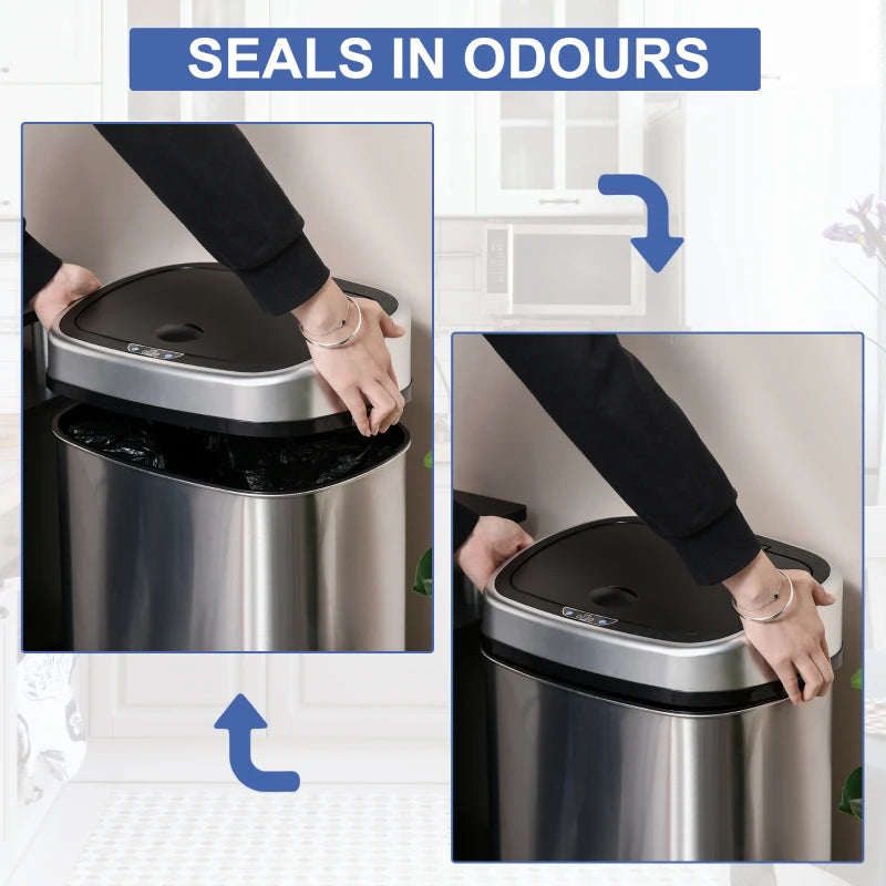 Stainless Steel Sensor Dustbin Automatic Touchless Rubbish Garbage Waste Bin 48L