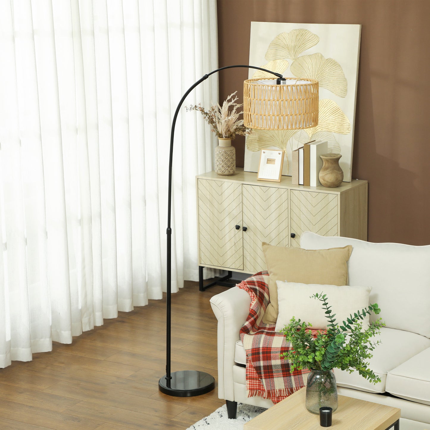 Floor Lamp for Living Room, Standing Lamp with Foot Switch, Black
