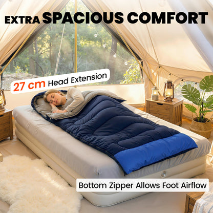 Sleeping Bag for Adults, Lightweight & Compact Sleeping Bag, Blue