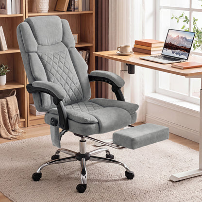 Executive Office Chair, Desk Chair with Massage and Heat, Grey