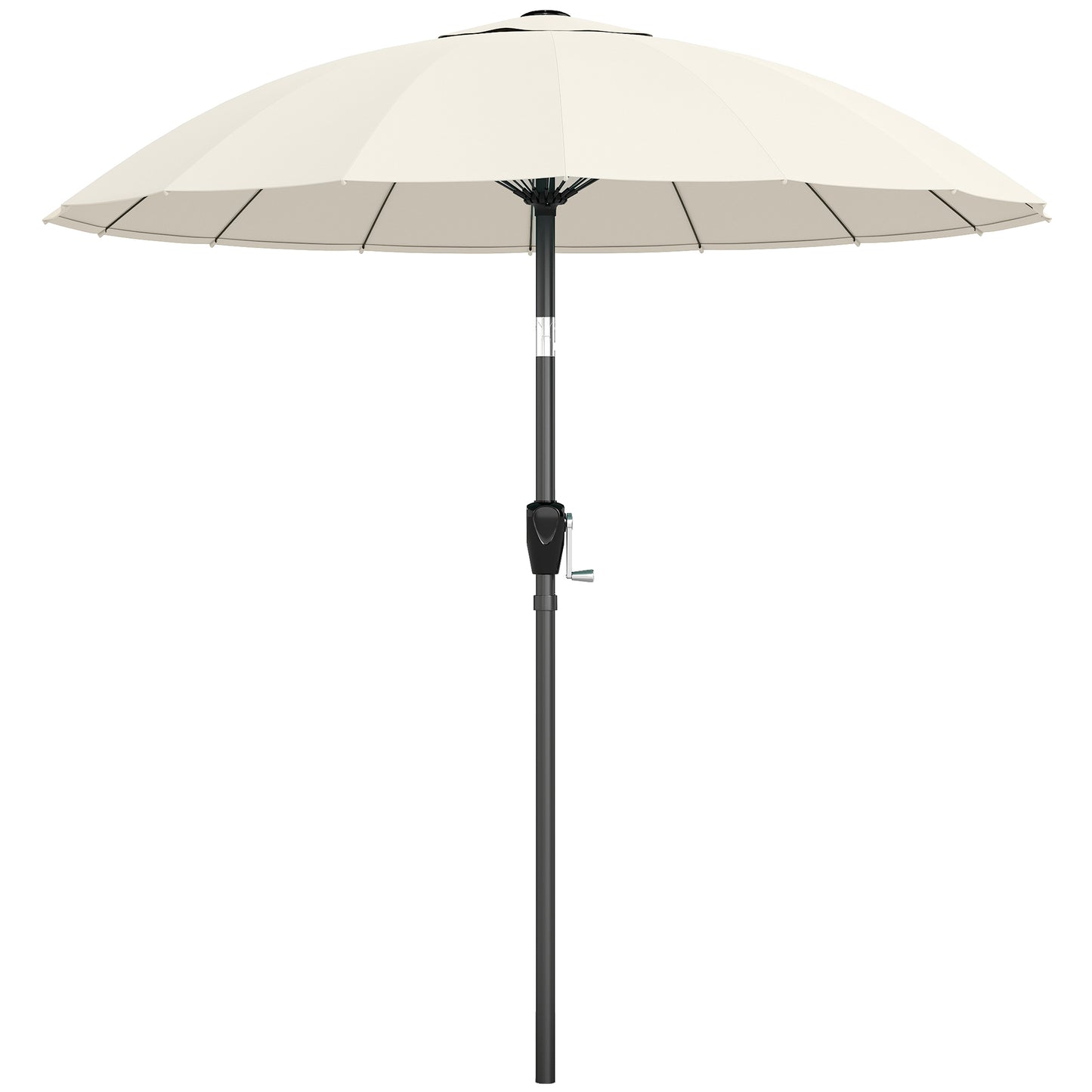 2m Shanghai Garden Parasol Umbrella, Outdoor Sun Shade, Cream White