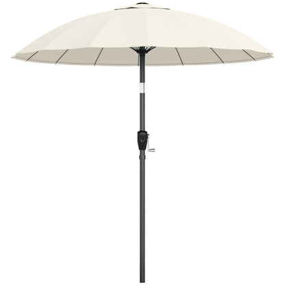 2m Shanghai Garden Parasol Umbrella, Outdoor Sun Shade, Cream White