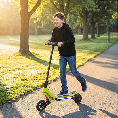 Electric Scooter for Kids, Foldable E Scooter for Age Age 6+ Green
