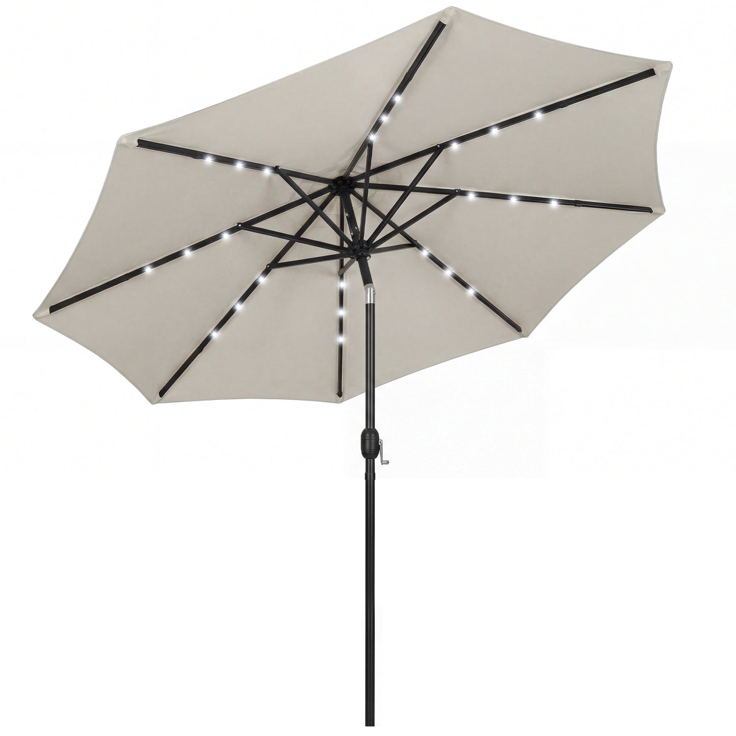 2.6 m Garden Parasol Umbrella with Light, Outdoor Patio Umbrella