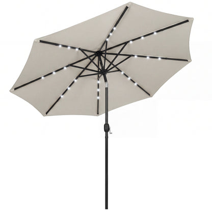 2.6 m Garden Parasol Umbrella with Light, Outdoor Patio Umbrella