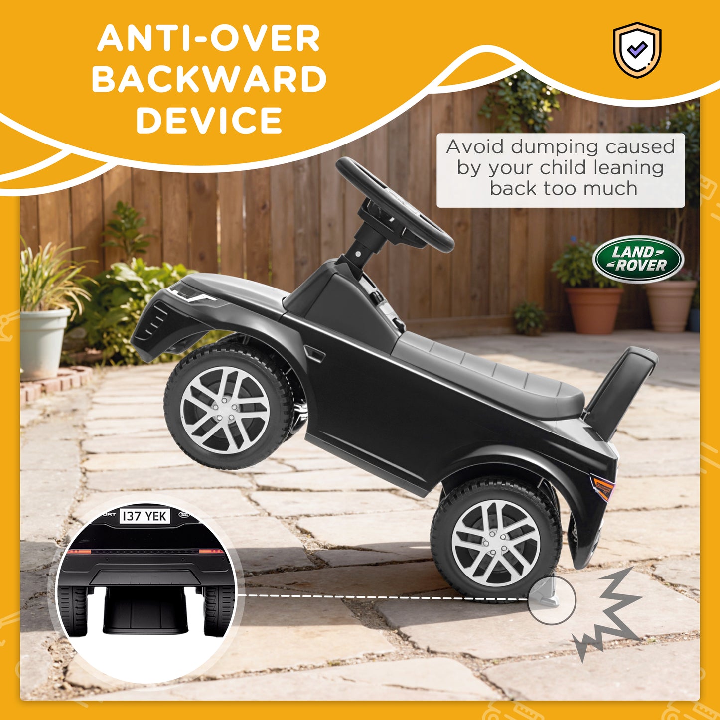 Land Rover Licensed Ride on Car for Toddlers 18-36 Months, Black