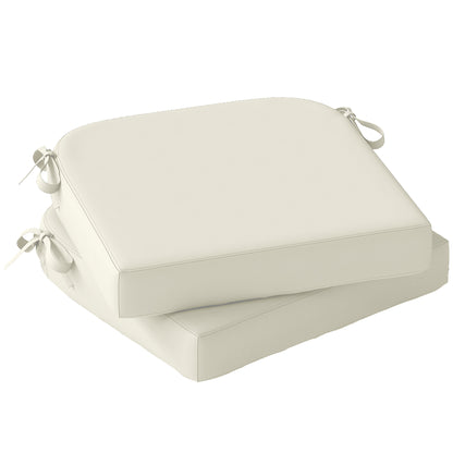Outdoor Chair Seat Cushions Set of 2, Garden Chair Cushions, Cream