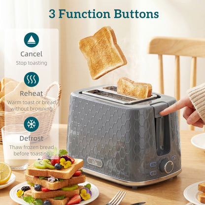 Kettle and Toaster Set with Limescale Filter, Crumb Tray, Grey