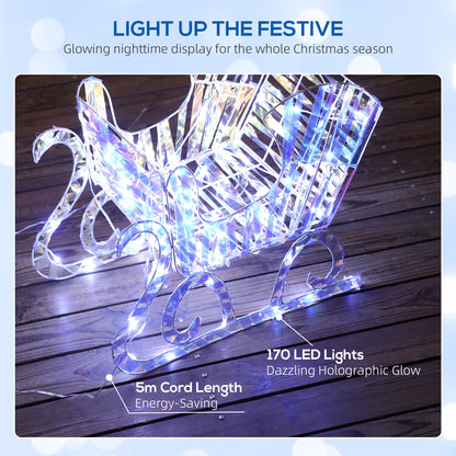 Lighted Christmas Reindeer with Sleigh, Waterproof Holiday Decor