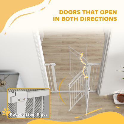 Stair Gate with Cat Door, Adjustable Width 76-104cm & 96cm Tall