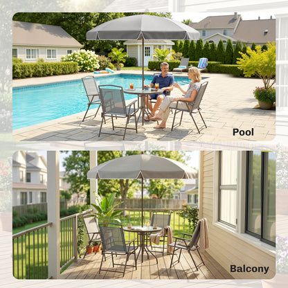 Garden Dining Set, Patio Sets with Tempered Glass Table