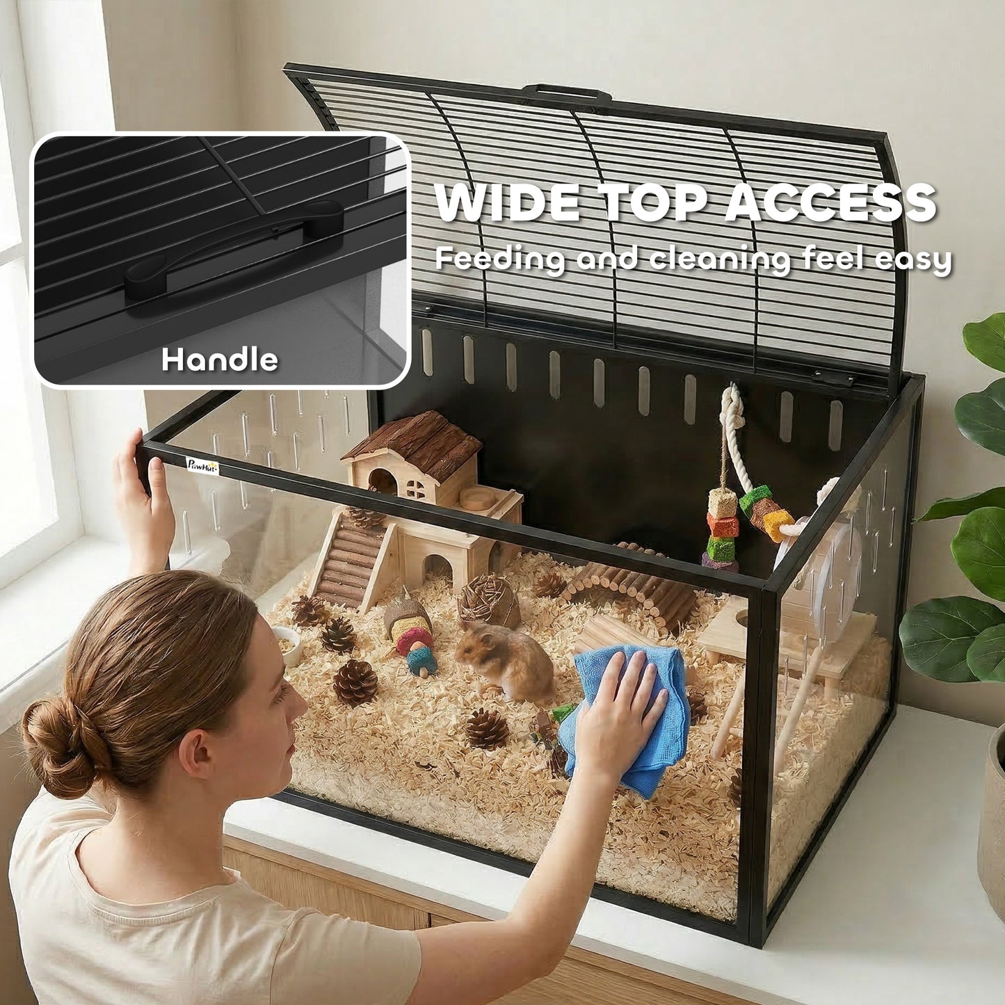 Hamster Cage Steel Acrylic Rat Cage with Openable Top