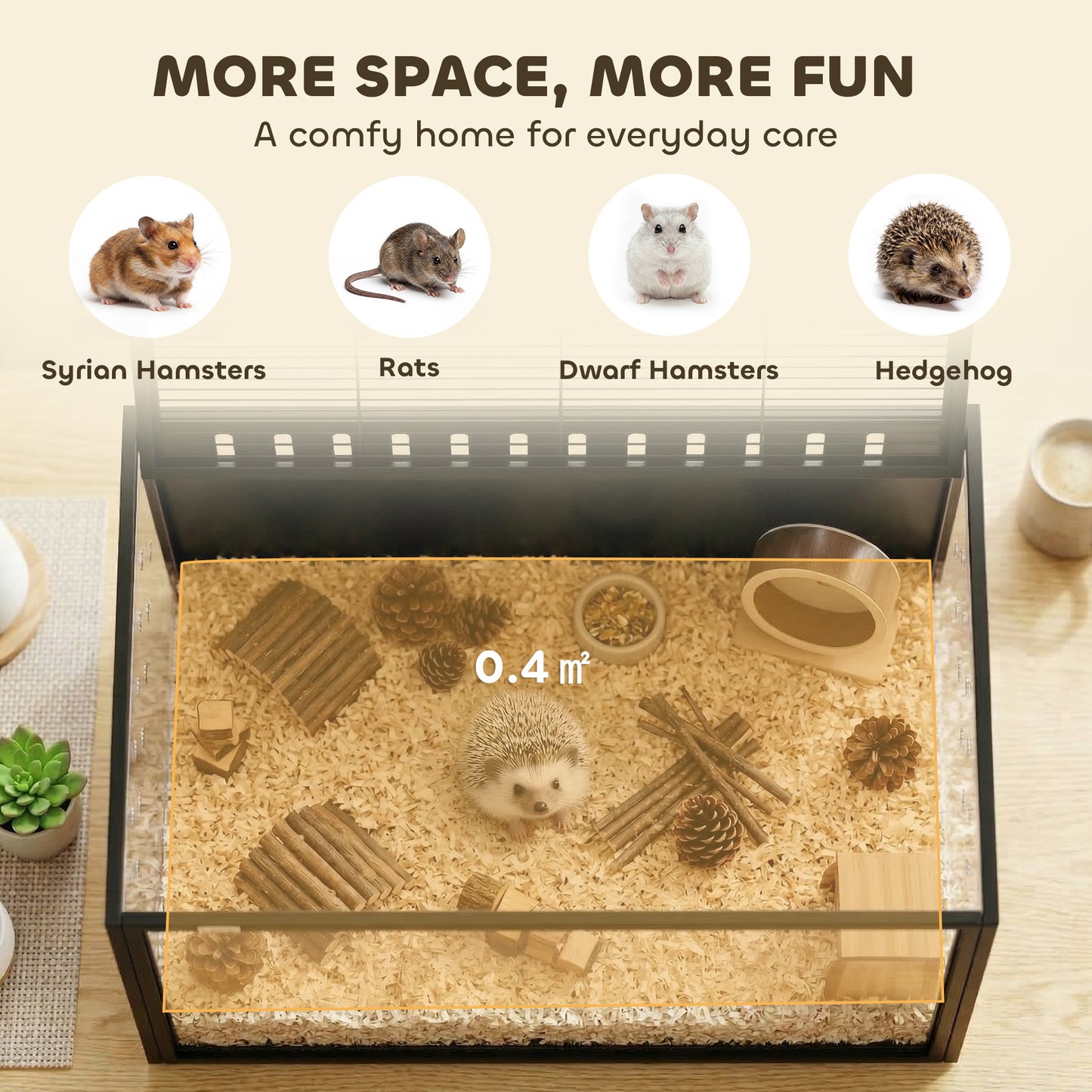 Hamster Cage Steel Acrylic Rat Cage with Openable Top