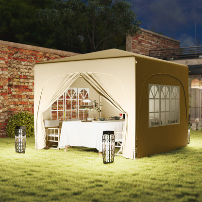 3 x 3(m) UPF50+ Pop Up Gazebo with Sides and Carry Bag, Sand