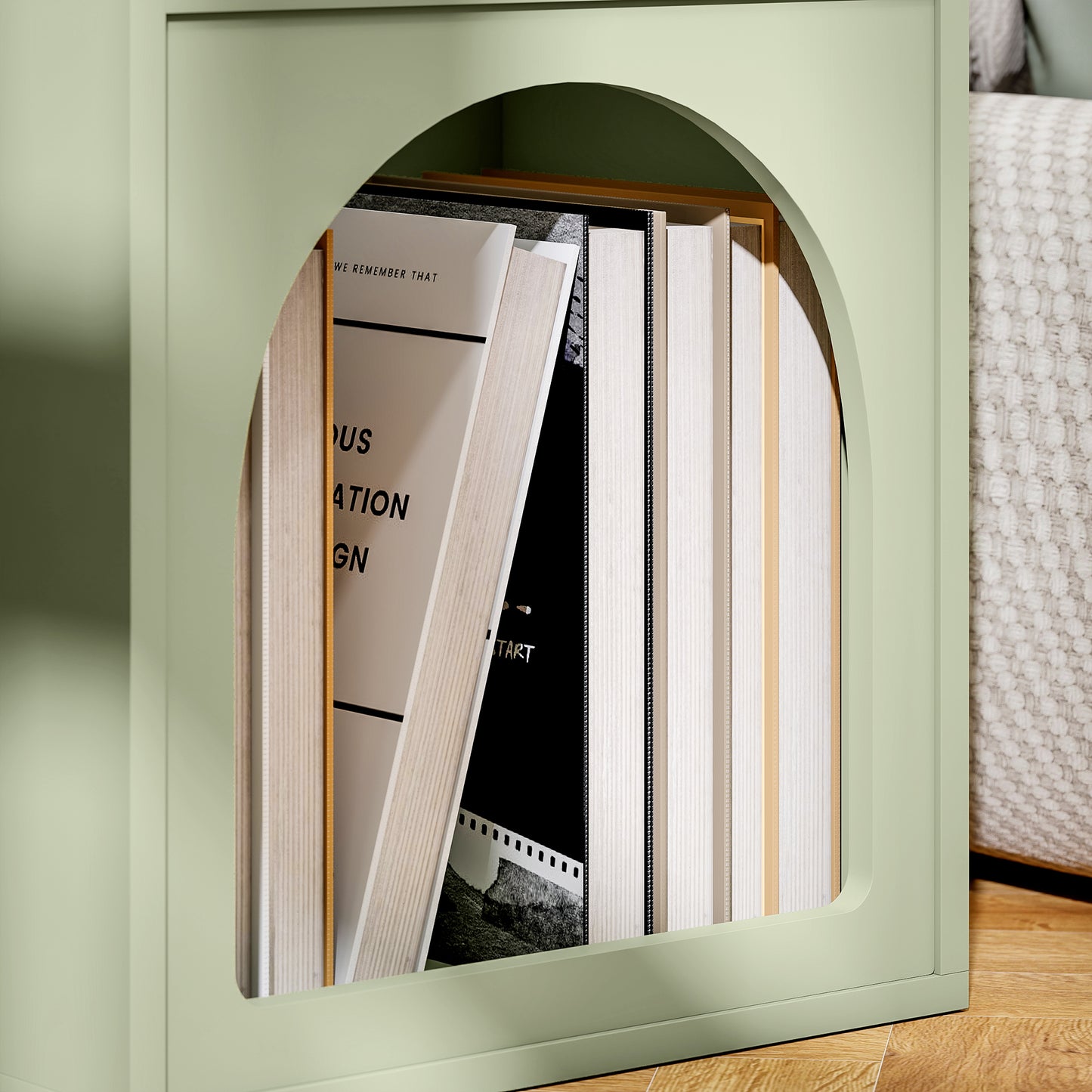 Bedside Table, Modern Bedside Cabinet for Bedroom, Light Green