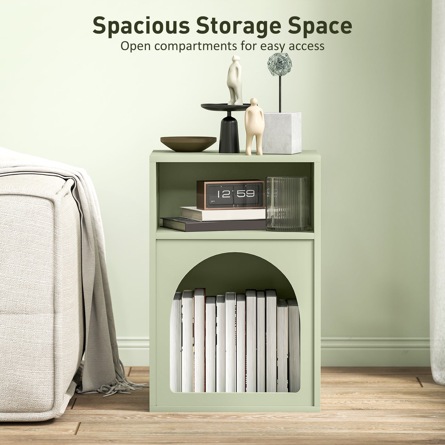 Bedside Table, Modern Bedside Cabinet for Bedroom, Light Green