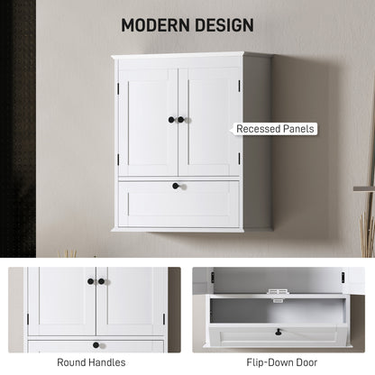 Bathroom Cabinet Wall Mounted with Adjustable Shelf, White