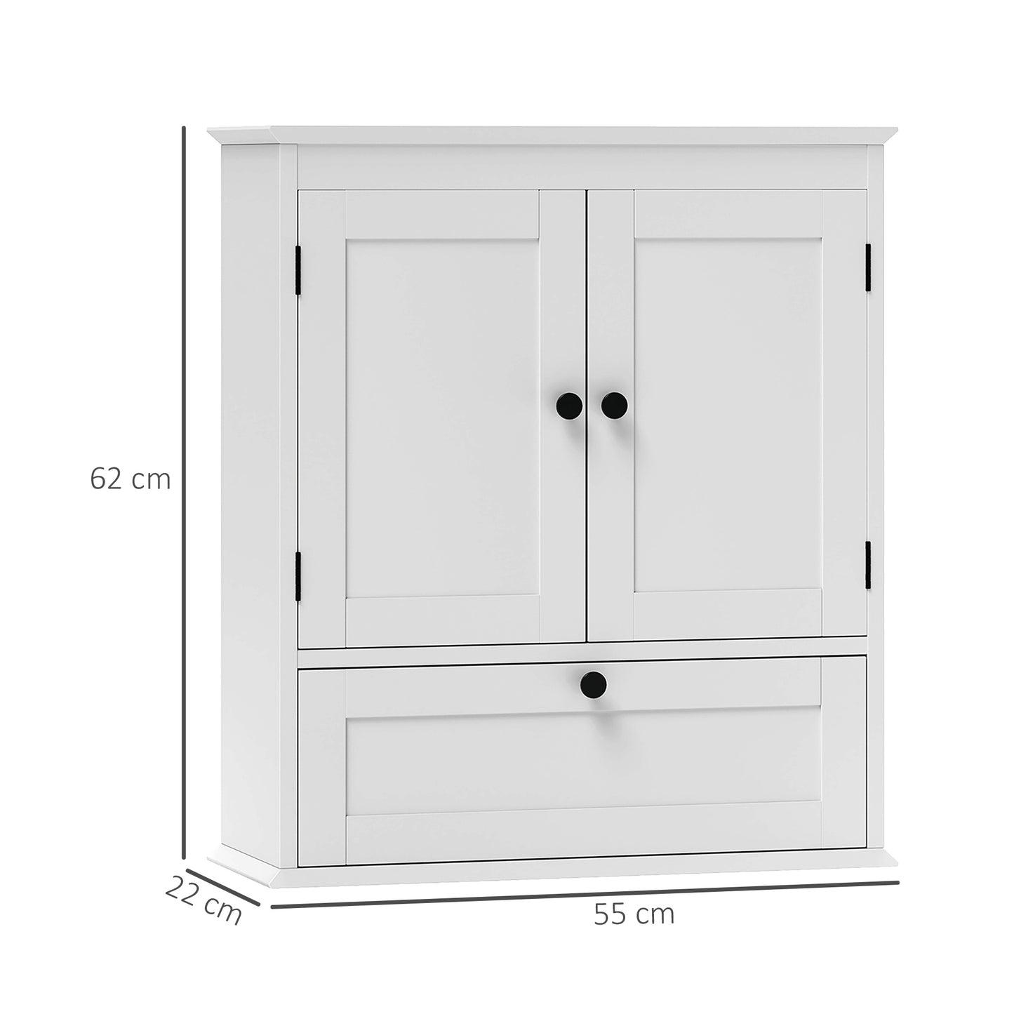 Bathroom Cabinet Wall Mounted with Adjustable Shelf, White