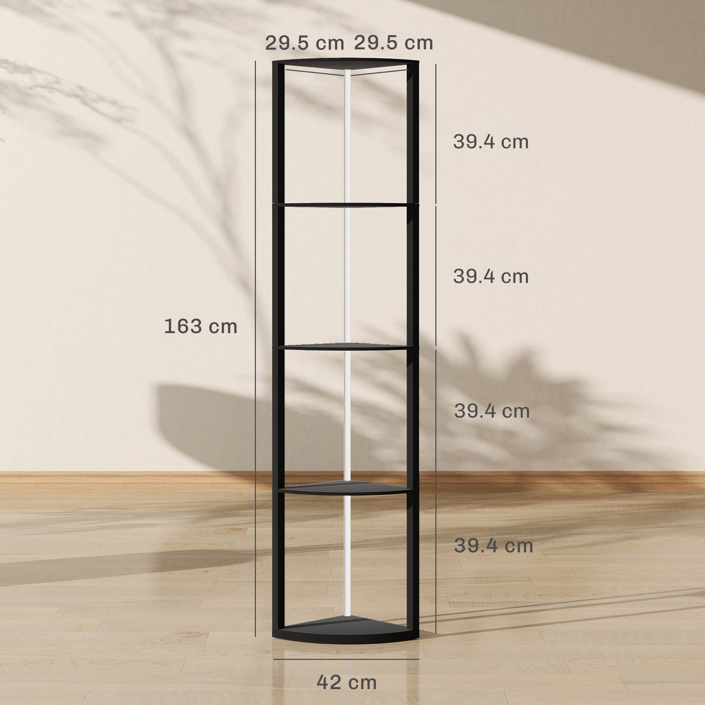 RGB LED Floor Lamp with Shelves and Remote Control for Living Room