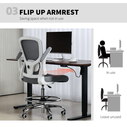 Ergonomic Tall Office Chair, 360 Degree Swivel Task Stool
