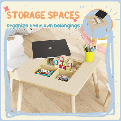 3-Piece Toddler Table and Chairs Set for Nursery, Playroom