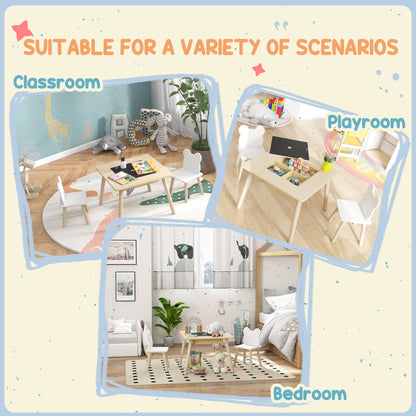 3-Piece Toddler Table and Chairs Set for Nursery, Playroom