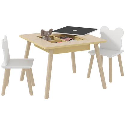 3-Piece Toddler Table and Chairs Set for Nursery, Playroom