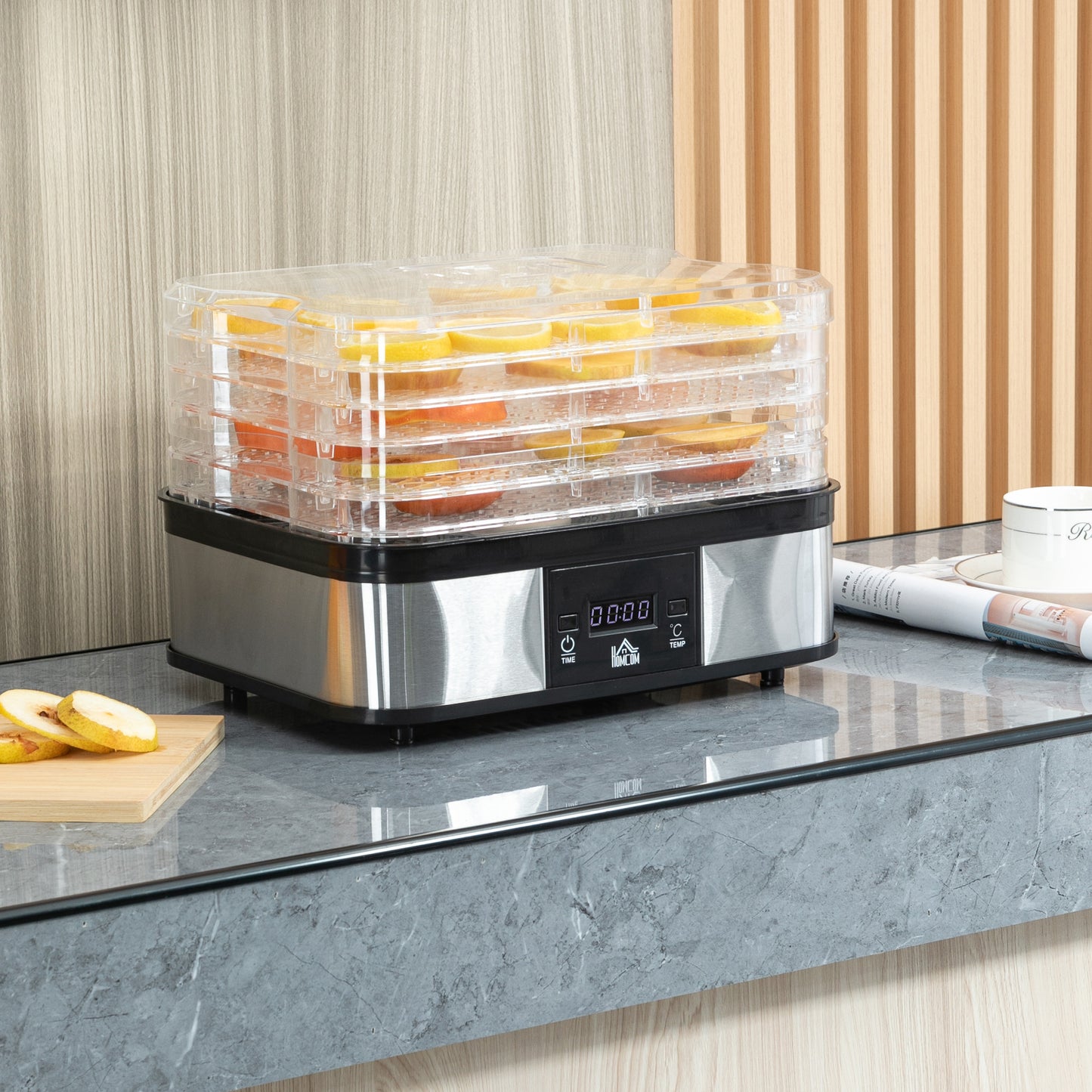 5 Tier Food Dehydrator, 245W for Drying Fruit, Meat, Vegetable, Black