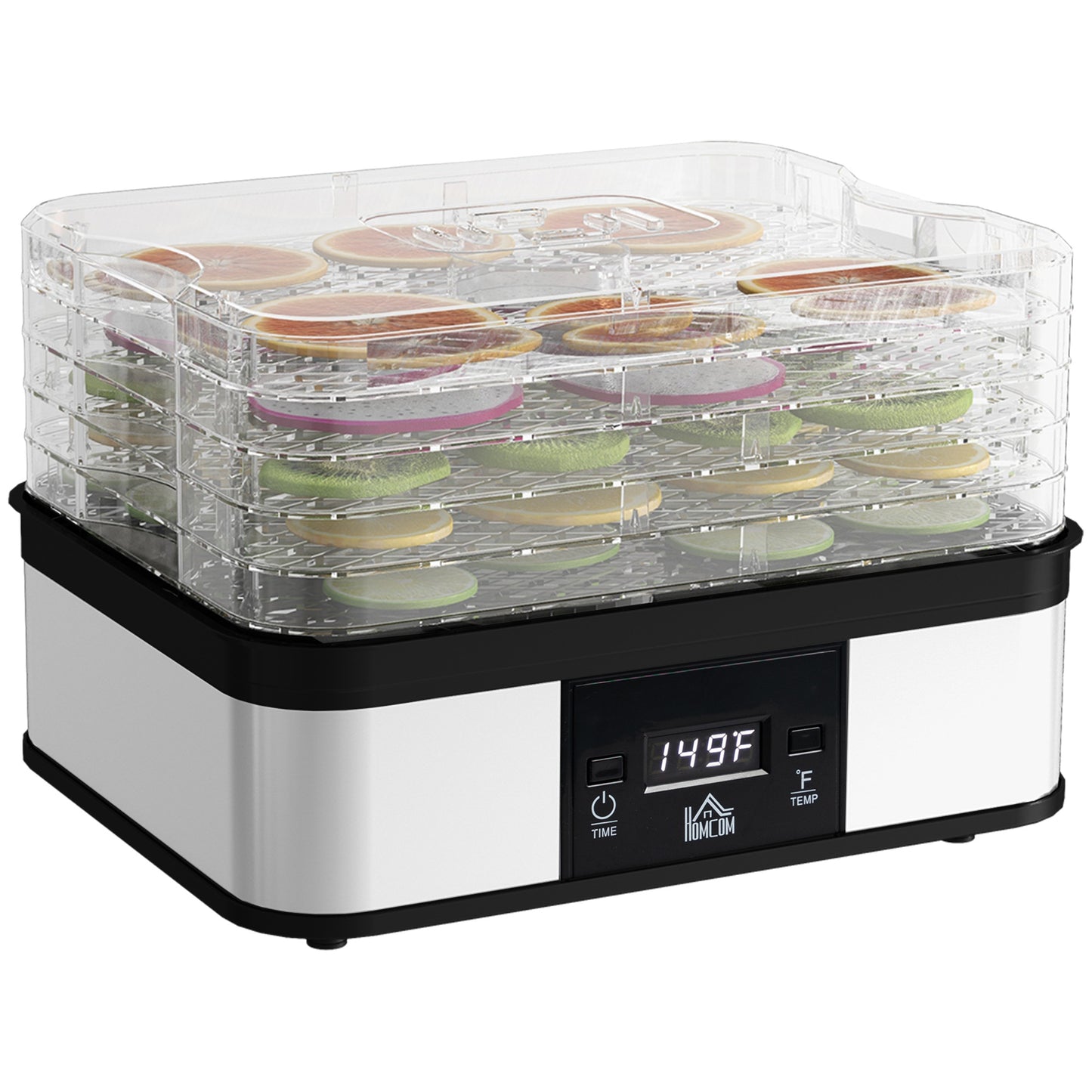 5 Tier Food Dehydrator, 245W for Drying Fruit, Meat, Vegetable, Black