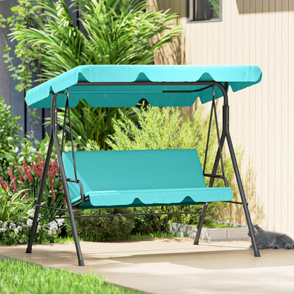 Outdoor Metal Hammock Swing Chair 3-Seater Patio Bench Garden Grey