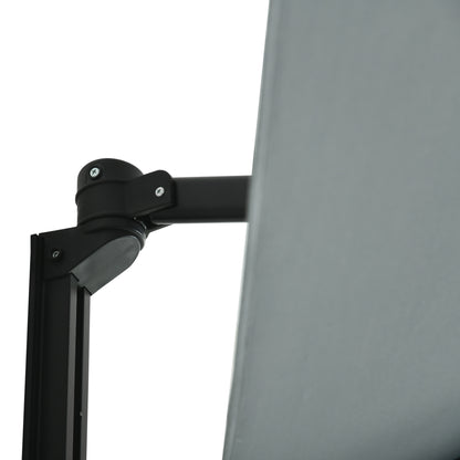 Wall-Mounted Parasol Patio Umbrella with Hand to Push System Grey