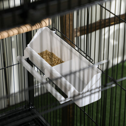 2 In 1 Large Bird Cage Aviary with Wheels, Slide-out Trays Wood Perches