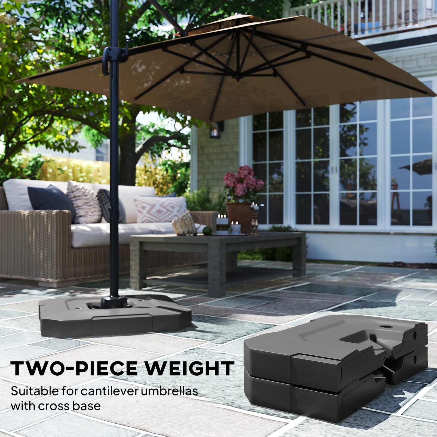 Umbrella Weights for Cantilever Parasol, 2 PCS Parasol Base Weights