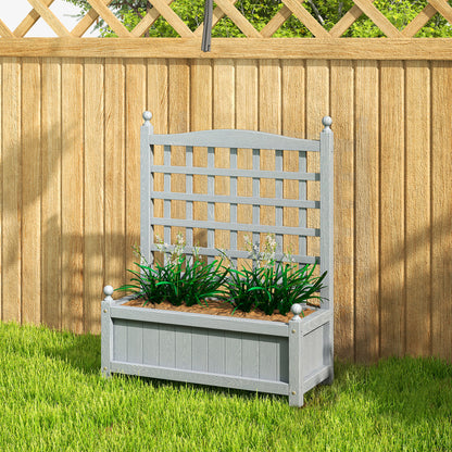 Raised Garden Bed with Trellis Garden Planters Indoor Grey