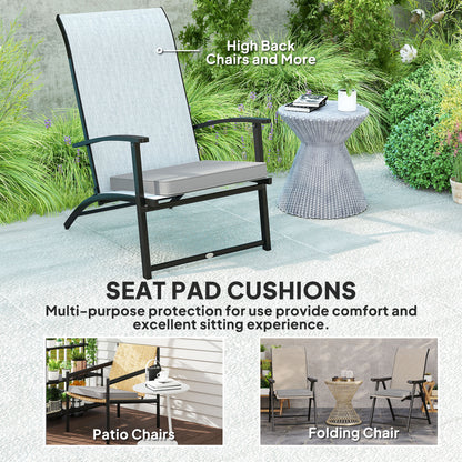 45 x 45cm Replacement Garden Seat Cushion Pad with Ties, Light Grey