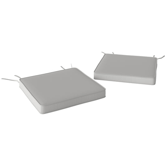 45 x 45cm Replacement Garden Seat Cushion Pad with Ties, Light Grey