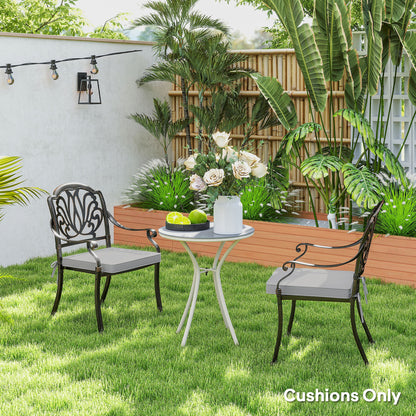 45 x 45cm Replacement Garden Seat Cushion Pad with Ties, Light Grey