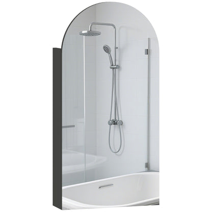 Bathroom Mirror Cabinet with Adjustable Glass Shelves, Black