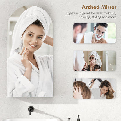 Bathroom Mirror Cabinet with Adjustable Glass Shelves, Black