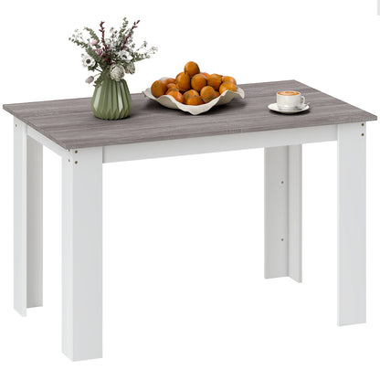 Dining Table for 4-6 People, Wood Effect Tabletop, Grey