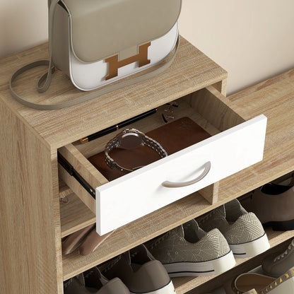 Hallway Furniture Set with Shoe Cabinet, Coat Rack and Mirror