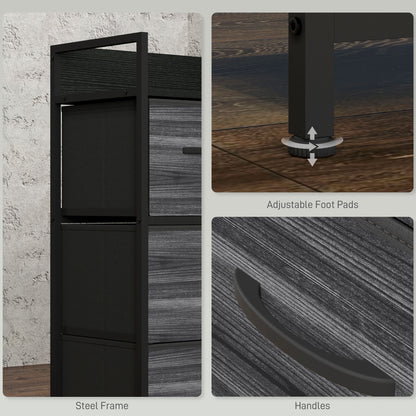 Bedroom Chest of Drawers 4 Drawer Dresser w/ Shelf, Black