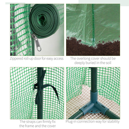 100 x 50 x 150cm Greenhouse w/ Zipper Roll-up Door Outdoor Green