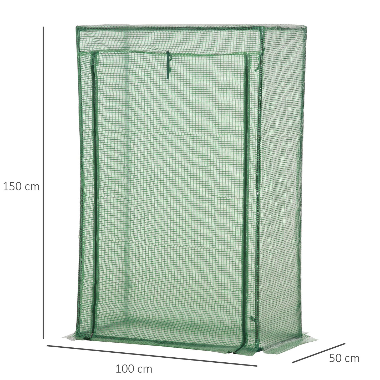 100 x 50 x 150cm Greenhouse w/ Zipper Roll-up Door Outdoor Green