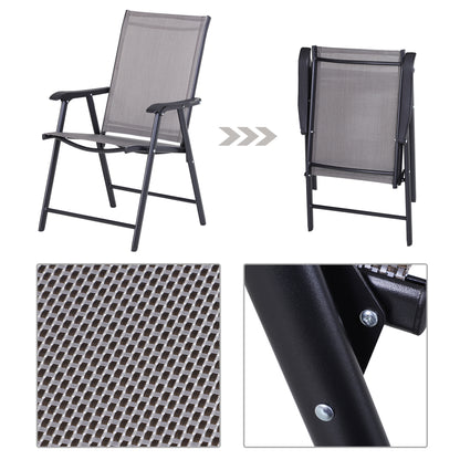 2-PCS Garden Armchairs Outdoor Patio Folding Modern Furniture Grey