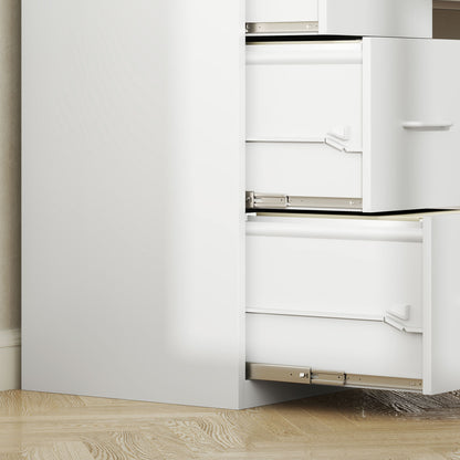 4 Drawer Filing Cabinet Steel File Cabinet for A4 Letter Size White